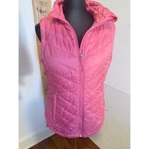 Columbia Omni-Heat Pink Quilted Insulated Vest Women's Medium Full Zip Outdoor